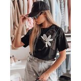DStreet T-shirt damski oversize z efektem 3D PETALOVE czarny | Shoptok.si
