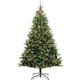 vidaXL Umjetna sklapa jelka za Božić s 300 LED dioda Zelena 240 cm | shoptok.hr