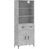  Visoka komoda siva betona 69,5x34x180 cm od konstruiranog drva Slike