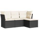  The Living Store Vrtna sedežna garnitura 4-delna z blazinami črna poli ratan - Vrtna Sedežna Garniture, (21453178) | Shoptok.si