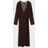 Sinsay Viskoza midi preklopna haljina u leopard uzorku | shoptok.hr