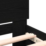  Krevetna konstrukcija s uzglavljem Crni hrast 203 x 185 x 70 cm | Shoptok.si