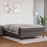 vidaXL Box spring posteljni okvir siv 140x190 cm umetno usnje | Shoptok.si