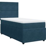 Box spring krevet s madracem tamnoplavi 90x190 cm baršunasti | shoptok.hr