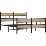  Metalni okvir kreveta bez madraca boja hrasta sonome 160x200 cm | Eponuda.com