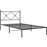 vidaXL Kovinski posteljni okvir z vzglavjem črn 107x203 cm, (21151912) | Shoptok.si