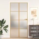 vidaXL Notranja vrata ozka zlata 102,5x201,5cm kaljeno steklo aluminij Cene