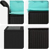  Set sofe 6 kom. 4-Broj sjedala Crna i Plava Poli Rattan i čelik | shoptok.hr