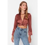 Trendyol Brown Tie Detailed Blouse Cijene
