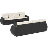 9-dijelni set vrtnih sofa s jastucima crni od poliratana | shoptok.hr