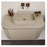 Hanah home Kupatilski ormarić sa umivaonikom i ogledalom (2 komada) Gloria 100 Beige | Eponuda.com