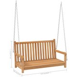 vidaXL Gugalna klop trdna tikovina lesena 114x60x64 cm | Shoptok.si