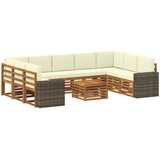  Set vanjskih sofa 10 kom. Prirodna i krem Poliester | shoptok.hr