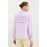 Armani Exchange Bombažna srajca ženska, vijolična barva, 3DYC27 YN4RZ