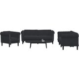 vidaXL 3-dijelni set sofa crni baršunasti | shoptok.hr