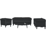 vidaXL 3-dijelni set sofa crni baršunasti