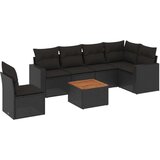  7-dijelni set vrtnih sofa od poliratana s jastucima crni | shoptok.hr