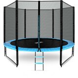  Trampolin 305 cm s vanjskom zaštitnom mrežom i stepenicama Aga SPORT PRO - svijetlo plavi | shoptok.hr