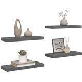  Plutajuće zidne police 4 kom sjajne sive 60 x 23,5 x 3,8 cm MDF | Eponuda.com