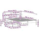  Krevet s regalom za knjige bez madraca 140 x 190 cm od borovine | shoptok.hr