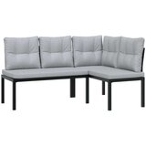  Set vrtnih klupa s jastucima 3 kom crni čelik obložen prahom | shoptok.hr