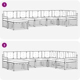  Set vanjskih sofa 7 kom. Bijela i bež Smeđa 406 x 168,5 x 73 cm | shoptok.hr