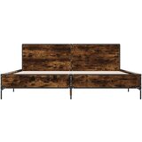 vidaXL Okvir za krevet boja hrasta 200x200cm konstruirano drvo i metal | shoptok.hr