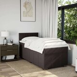 vidaXL Box spring postelja z vzmetnico temno rjava 100x200 cm blago, (21306765) | Shoptok.si