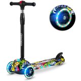 Janshop Ricokids Piko trikolesni skiro - črn s pisanimi vzorci, (21634726) Cene