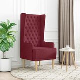  Stolica s visokim naslonom prošivena gumbima Vinska crvena | shoptok.hr