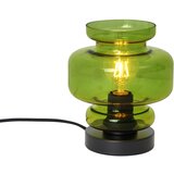 QAZQA Retro namizna svetilka črna z zelenim steklom - Denise | Shoptok.si