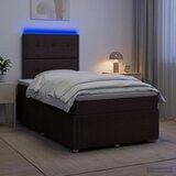  LED okvir za krevet s madracem Tamno smeđa 120 x 200 cm Tkanina | shoptok.hr