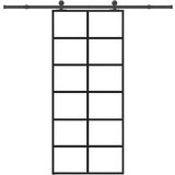 vidaXL Drsna vrata z opremo 90x205 cm ESG steklo in aluminij | Shoptok.si