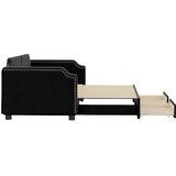  Dnevni krevet na razvlačenje s ladicama crni 90x200 cm tkanina | shoptok.hr