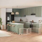 vidaXL Ograda za pse z vrati zložljiva 8 panelov 640 cm topolovina | Shoptok.si