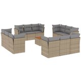 Maison Chic Seti vrtnega pohištva - Vrtna garnitura - Vrtni pohištvo set 13-delna z blazinami bež poli ratan, (21810716) | Shoptok.si