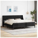vidaXL Okvir kreveta s madracem Crna 180 x 200 cm Baršun - Crna 180 x 200 cm | shoptok.hr
