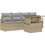  Set vrtnog kreveta od 5 komada s jastučićima bež poli ratan dvosed s jastučićima bež poli ratan | shoptok.hr