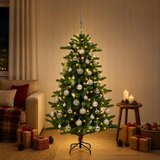  Artificial Christmas Tree with Bauble 120 cm 150 LED lampica - 120 cm s LED-ima i srebrnim lopticama | shoptok.hr