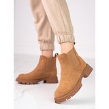 SHELOVET Women's suede suede flat-heeled brown Cijene