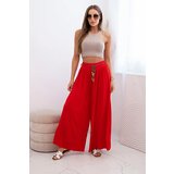 Kesi Włoski Women's wide-leg viscose trousers red | shoptok.hr