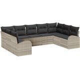  Set sofe s jastukom Svijetlo siva Poli Ratan | shoptok.hr