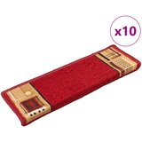 vidaXL Samolepilne preproge za stopnice 10 kosov 65x21x4 cm rdeče, (21061045) | Shoptok.si
