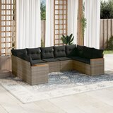 vidaXL 9-dijelni set vrtnih sofa od poliratana s jastucima sivi | shoptok.hr