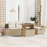  Set od 6 dijelova vrtnog kauča s jastučićima bež poli ratan | shoptok.hr