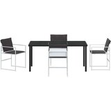  Vrtni set za objed 5 pcs Bijela Textilene i čelik | shoptok.hr