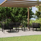 The Living Store Vrtna sedežna garnitura 7-delna z blazinami aluminij antracit - Vrtna Sedežna Garnitura, (21474145) | Shoptok.si