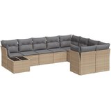  10-dijelni set vrtnih sofa s jastucima bež od poliratana | shoptok.hr