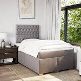  Krevet s oprugama i madracem smeđesivi 120 x 190 cm od tkanine | shoptok.hr