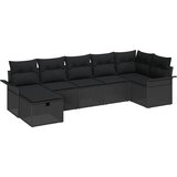  Sjedeća garnitura za vrt 7 kom. Poli ratan Bež 297,5 x 132,5 x 85 cm | Shoptok.si